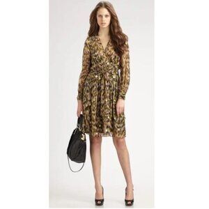 Milly Silk Katy Wrap Midi Dress Size 6